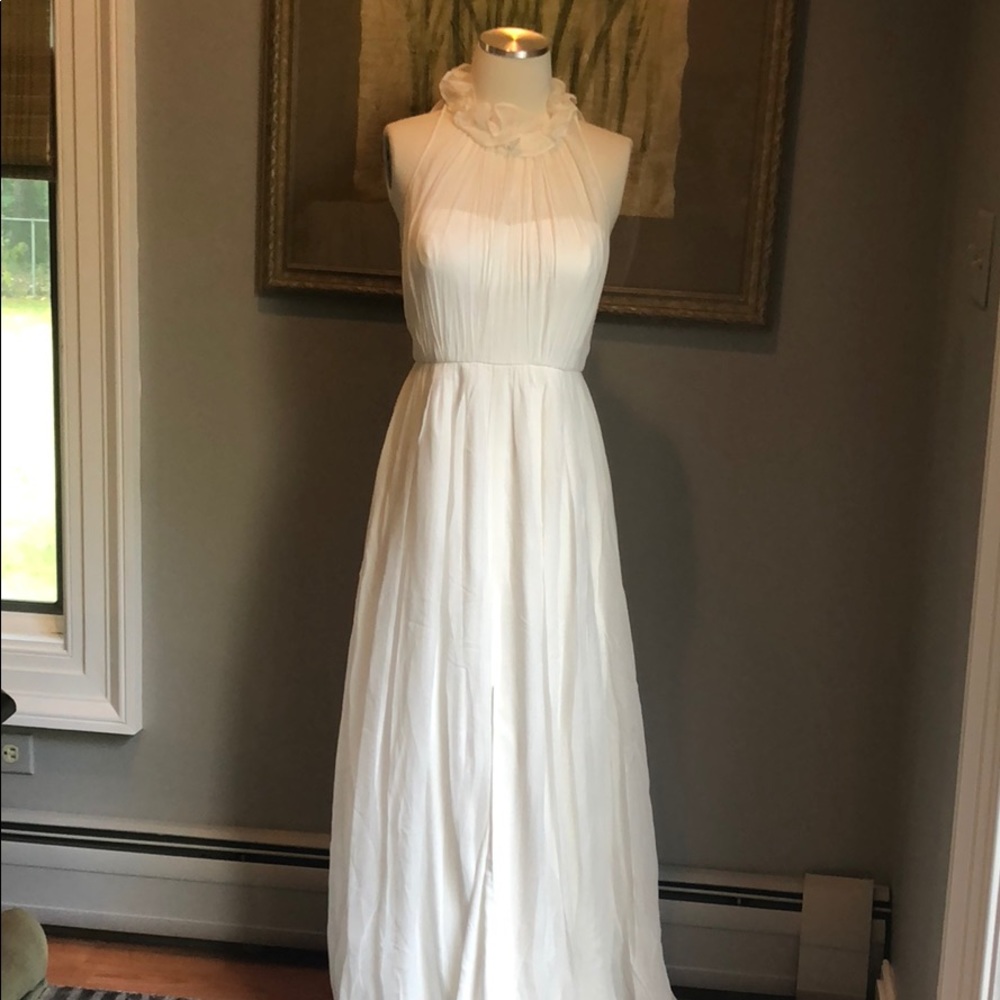 NWOT BHLDN Hitherto chiffon Camila dress white - Picture 2 of 7